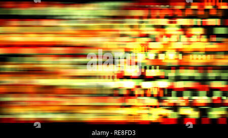 Effetto del glitch, orizzontali linee luminose, composizione astratta, è questo background moderno, 3d generati illustrazione Foto Stock
