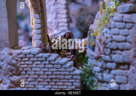 Cuenca, Ecuador - Gennaio 3, 2019 - Il più grande presepe animato di scena in Sud America Foto Stock