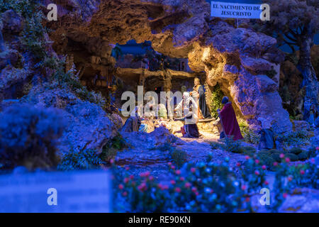 Cuenca, Ecuador - Gennaio 3, 2019 - Il più grande presepe animato di scena in Sud America Foto Stock