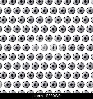 Modello senza soluzione di continuità con il calcio (calcio) sfere nero su sfondo bianco Illustrazione Vettoriale