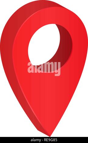 Indicatore icona isometrica. Navigazione a mappa 3d i pin Illustrazione Vettoriale