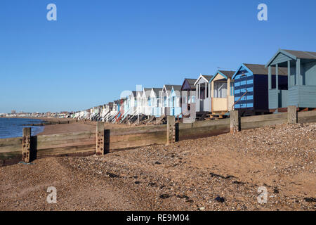 Thorpe Bay beach, vicino a Southend-on-Sea, Essex, Inghilterra Foto Stock