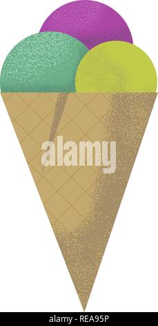 Disegnata a mano gelato icona . Il vettore isolato Illustrazione Vettoriale