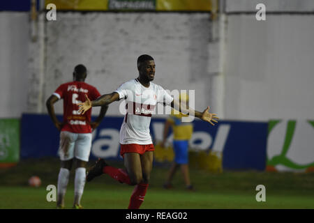 RS - Iju - 20/01/2019 - GAUCH O 2019, S o Luiz x Internacional - il giocatore di Inter, Emerson Santos celebra il suo obiettivo durante una partita contro S o Luiz al Estadio 19 de Outubro per stato di campionato 2019. Foto: Renato Padilha / AGIF Foto Stock