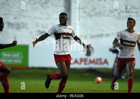 RS - Iju - 20/01/2019 - GAUCH O 2019, S o Luiz x Internacional - Inter player Emerson Santos celebra il suo obiettivo durante una partita contro S o Luiz nel mese di ottobre 19 esimo stadio per il campionato 2019. Foto: Renato Padilha / AGIF Foto Stock