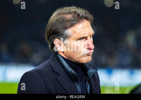 Gelsenkirchen, Germania 20 gennaio 2019 Soccer: Schalke 04 v VFL Wolfsburg Bruno Labbadia pullman di VFL Wolfsburg Foto Stock