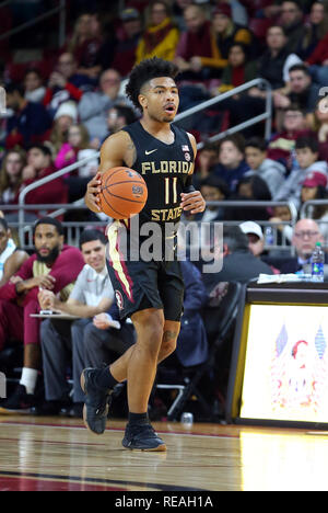 Conte Forum. Xx gen, 2019. MA, USA; Florida State Seminoles guard David Nichols (11) in azione durante il NCAA pallacanestro tra la Florida State Seminoles e Boston College Eagles al Conte Forum. Il Boston College ha vinto 87-82. Anthony Nesmith/CSM/Alamy Live News Foto Stock