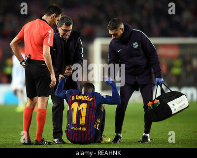 Barcellona, Spagna. Il 20 gennaio, 2019. LaLiga 2018/ 2019, la data 19. Barcelona-Leganes. Ousmane Dembele di Barcellona durante il gioco Barcelona-Leganes. Credito: Pro scatti/Alamy Live News Foto Stock