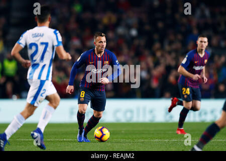 Barcellona, Spagna. Credito: D. xx gen, 2019. Arthur (Barcellona) Calcio/Calcetto : Spagnolo Primera Division "Liga Santander' match tra FC Barcelona 3-1 CD Leganes presso il Camp Nou stadium di Barcellona, Spagna. Credito: D .Nakashima/AFLO/Alamy Live News Foto Stock