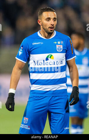 ZWOLLE , 19-01-2019 , MAC3PARK stadion , Stagione 2018 / 2019 , olandese Eredivisie . PEC Zwolle player Ouasim Bouy durante il match PEC Zwolle - Feyenoord Foto Stock