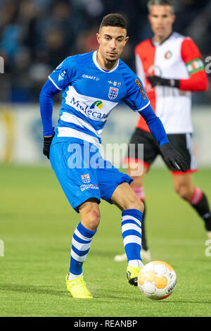 ZWOLLE , 19-01-2019 , MAC3PARK stadion , Stagione 2018 / 2019 , olandese Eredivisie . PEC Zwolle player Younes Namli durante il match PEC Zwolle - Feyenoord Foto Stock