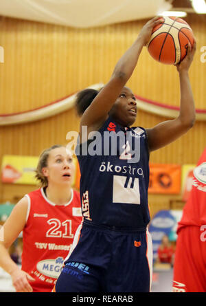 Wasserburg, Germnany. Xx gen, 2019. Kelly MOTEN (Freiburg/US), .Gerrman Womans Basketball Bundesliga 2018/19, TSV Wasserburg vs USC Freiburg, Jan 20, 2019, .Badria Centro Sportivo, Wasserburg, Credito: Wolfgang Fehrmann/ZUMA filo/Alamy Live News Foto Stock