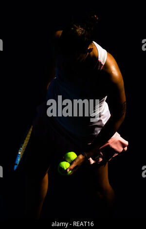 Melbourne, Australia. 21 gen 2019. Karolina Pliskova dalla Repubblica ceca fa il suo modo in QF al giorno 8 al 2019 Australian Open Grand Slam torneo di tennis a Melbourne, Australia. Frank Molter/Alamy Live news Foto Stock