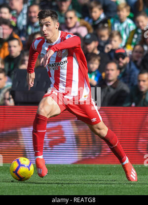 SEVILLA, 20-01-2019. Primera Division campionato spagnolo. LaLiga. Estadio Benito Villamarin. Valery Fernandez di Girona (FC) durante il gioco Real Betis - Girona FC. Foto Stock