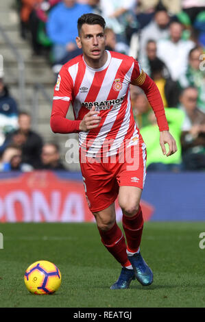 SEVILLA, 20-01-2019. Primera Division campionato spagnolo. LaLiga. Estadio Benito Villamarin. Pedro Alcala Girona (FC) durante il gioco Real Betis - Girona FC. Foto Stock