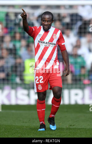 SEVILLA, 20-01-2019. Primera Division campionato spagnolo. LaLiga. Estadio Benito Villamarin. Seydou Doumbia Girona (FC) durante il gioco Real Betis - Girona FC. Foto Stock