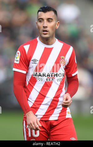 SEVILLA, 20-01-2019. Primera Division campionato spagnolo. LaLiga. Estadio Benito Villamarin. Borja Garcia di Girona (FC) durante il gioco Real Betis - Girona FC. Foto Stock