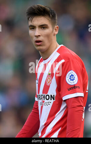 SEVILLA, 20-01-2019. Primera Division campionato spagnolo. LaLiga. Estadio Benito Villamarin. Valery Fernandez di Girona (FC) durante il gioco Real Betis - Girona FC. Foto Stock