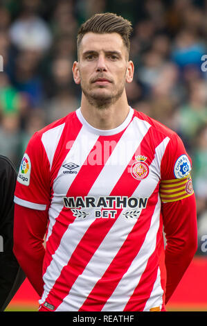 SEVILLA, 20-01-2019. Primera Division campionato spagnolo. LaLiga. Estadio Benito Villamarin. Pedro Alcala Girona (FC) durante il gioco Real Betis - Girona FC. Foto Stock