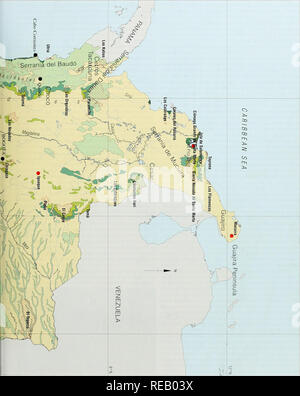 . L'Atlante di conservazione delle foreste tropicali: le Americhe. La Colombia. 253. Si prega di notare che queste immagini vengono estratte dalla pagina sottoposta a scansione di immagini che possono essere state migliorate digitalmente per la leggibilità - Colorazione e aspetto di queste illustrazioni potrebbero non perfettamente assomigliano al lavoro originale. Harcourt, C. S. , Sayer, J. A. , WCMC, CIFOR. IUCN Foto Stock