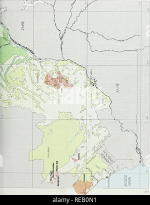 . L'Atlante di conservazione delle foreste tropicali: Africa. Repubblica democratica del Congo. Si prega di notare che queste immagini vengono estratte dalla pagina sottoposta a scansione di immagini che possono essere state migliorate digitalmente per la leggibilità - Colorazione e aspetto di queste illustrazioni potrebbero non perfettamente assomigliano al lavoro originale. Sayer, J. A. , Harcourt, C. S. , Collins, N. M.. IUCN Foto Stock