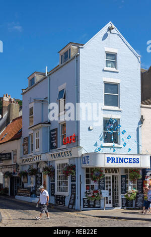 Princess Cafe, Foreshore Road, Scarborough, North Yorkshire, Inghilterra, Regno Unito Foto Stock