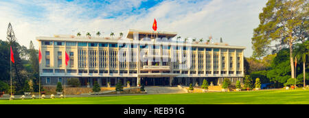 Indipendenza Palace o Palazzo della Riunificazione in Ho Chi Minh City, Vietnam. Panorama Foto Stock