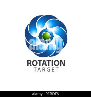 Rotazione icona target logo concept design. Simbolo grafico elemento di modello di vettore Illustrazione Vettoriale