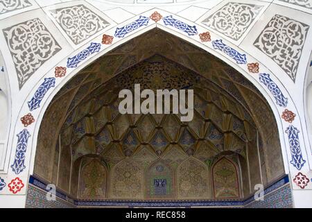 Bolo Hauz moschea, Bukhara, Sito Patrimonio Mondiale dell'UNESCO, Uzbekistan Foto Stock