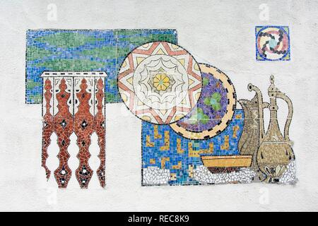 Tashkent, Museo delle Arti Applicate, mosaici, Uzbekistan Foto Stock