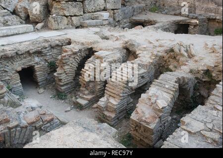 Interno delle terme romane, Perge, Antalya, Turchia Foto Stock