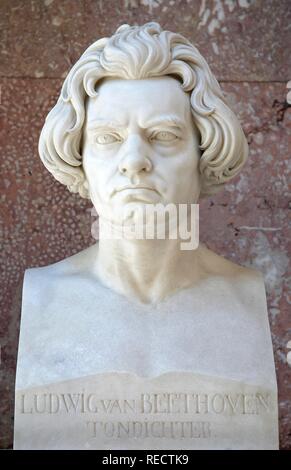 Busto di Ludwig van Beethoven, compositore della prima Scuola Viennese Foto Stock