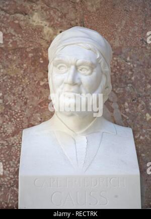 Busto di Johann Carl Friedrich Gauss, matematico tedesco, astronomo e fisico Foto Stock