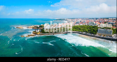 Antenna di Biarritz vista panoramica. Biarritz è una città sul Golfo di Biscaglia sulla costa atlantica della Francia. Foto Stock