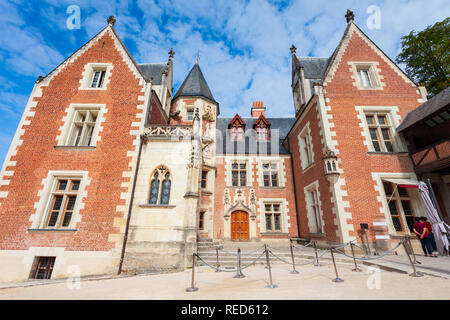 Chateau du Clos Luce è un grande castello di Amboise city, nella Valle della Loira in Francia Foto Stock