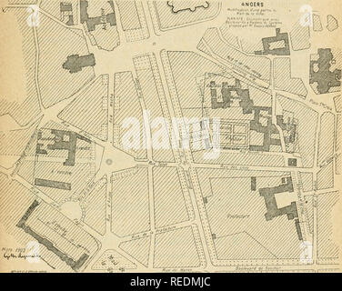 . Compte Rendu. La scienza; scienza -- Congressi. ÃM. GILLES DEPERRIÃRE. Â PLAN DE LA VILLE D'Angers 1877 Ã l'exposition de 1900. Je produis onu projet, plannÂ°2, avec redans pour les rues de la Gare, Hoche et place de la Visitazione, sur lequel j'appelle l'attenzione comme sur mon plan nÂ° i. Ce secondo projet, identique d'ailleurs au premier dans ses lignes principales, offre cependant des dispositions cpii rendraient l'exÃ©cu- tion gÃ©nÃ©rale beaucoup plus Ã©conomique que le premier, tout en "/////////i ANGERS / *n.}(iificat"su d'une parfif ii f&GT;la^ de i3 ViftÃ§. 0-/7 fig. 2. donnant quand m Foto Stock