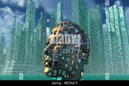 Una città controllati da intelligenza artificiale Foto Stock