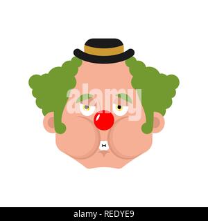 Clown Nausea gli Emoji. funnyman malati emozione avatar Illustrazione Vettoriale