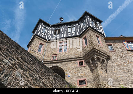 the gate tower of renaissance castle in idstein, hesse, germany Foto Stock