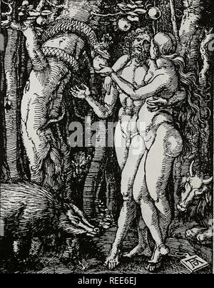 La caduta dell'uomo. "La Piccola passione, 1511". Incisione con monogramma di Albrecht Durer, 1511. Foto Stock