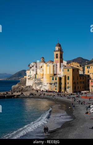 Europa Italia Italia Camogli costa mediterranea sul mare Ligure Liguria Home del pane focaccia Foto Stock