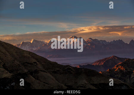 Ganesh gamma himalayana visto da Kalinchowk, Charikot, Nepal. Foto Stock