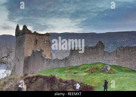 Castello Urquhart, Loch Ness Foto Stock