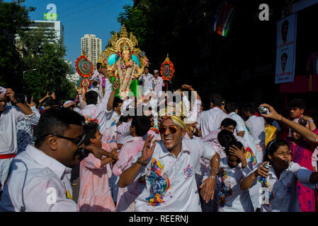 Ganpati immersione in Mumbai Foto Stock