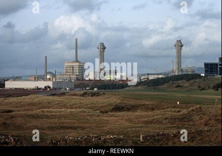 Sellafield di ritrattamento di combustibile nucleare sul sito la costa del Cumbria, linea Nord Ovest Inghilterra Foto Stock