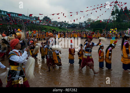 Khasi danza di Shillong Foto Stock