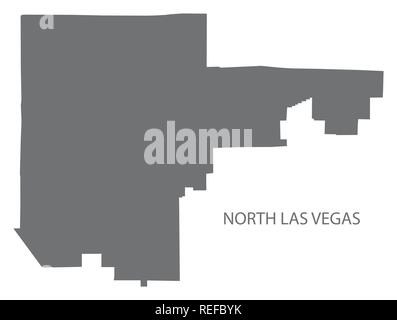 North Las Vegas Nevada City map grigio silhouette di illustrazione Illustrazione Vettoriale