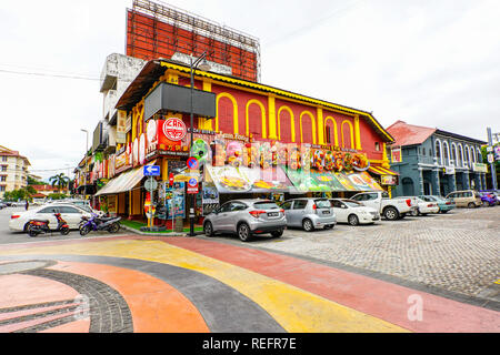 Colorate botteghe di Ipoh city centre, Malaysia Foto Stock