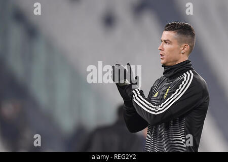 Torino, Italia. Il 21 gennaio 2019. Lo Stadio Allianz. Nella foto:Cristiano Ronaldo (Juventus F.C.); Foto LaPresse - Allianz Stadium. Nel pic:Cristiano Ronaldo (Juventus F.C.); il credito: LaPresse/Alamy Live News Foto Stock