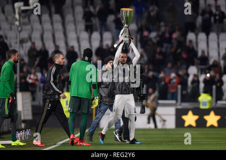 Torino, Italia. Il 21 gennaio 2019. Lo Stadio Allianz. Nel pic:la Juventus con il team Supercup-Chiellini Giorgio (Juventus F.C.); il credito: LaPresse/Alamy Live News Foto Stock